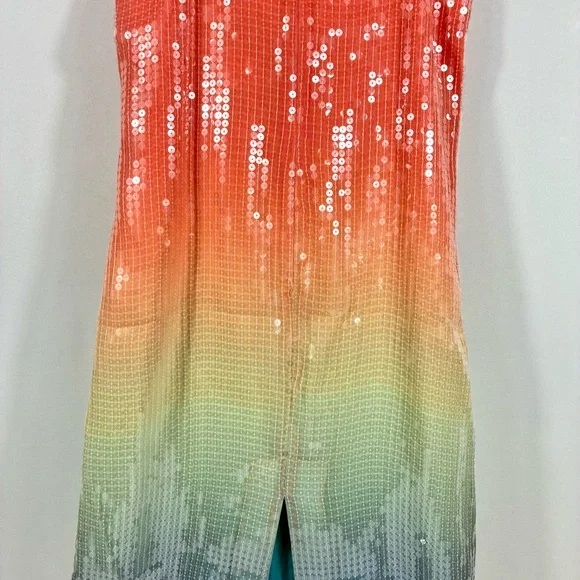 Veronica Beard Leda Sequin Midi Dress Ombre Multi 4 6 NWT Gradient Column Glam - Picture 14 of 17